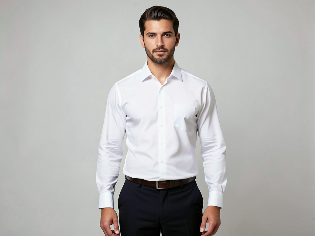 Men’s Classic Formal Shirt Long Sleeve Office Wear-HighTouch