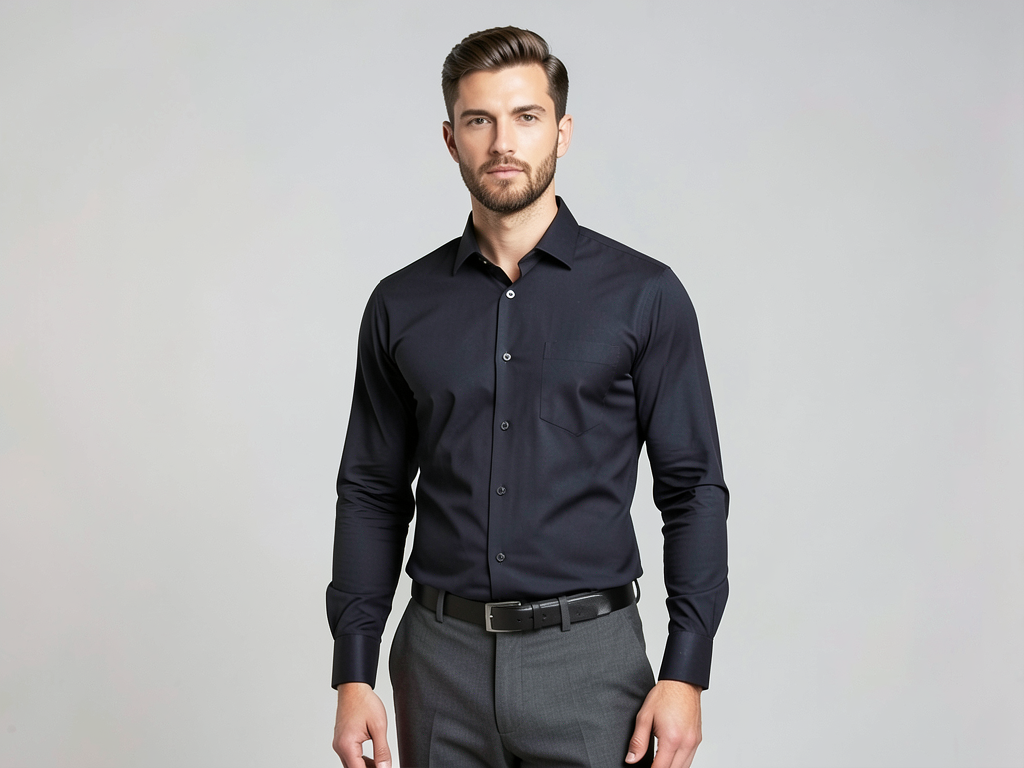 Men’s Classic Formal Shirt Long Sleeve Office Wear-HighTouch
