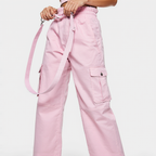 Women’s High-Waist Street Cargo Pants – Loose Wide-Leg Trousers with Pockets-HighTouch