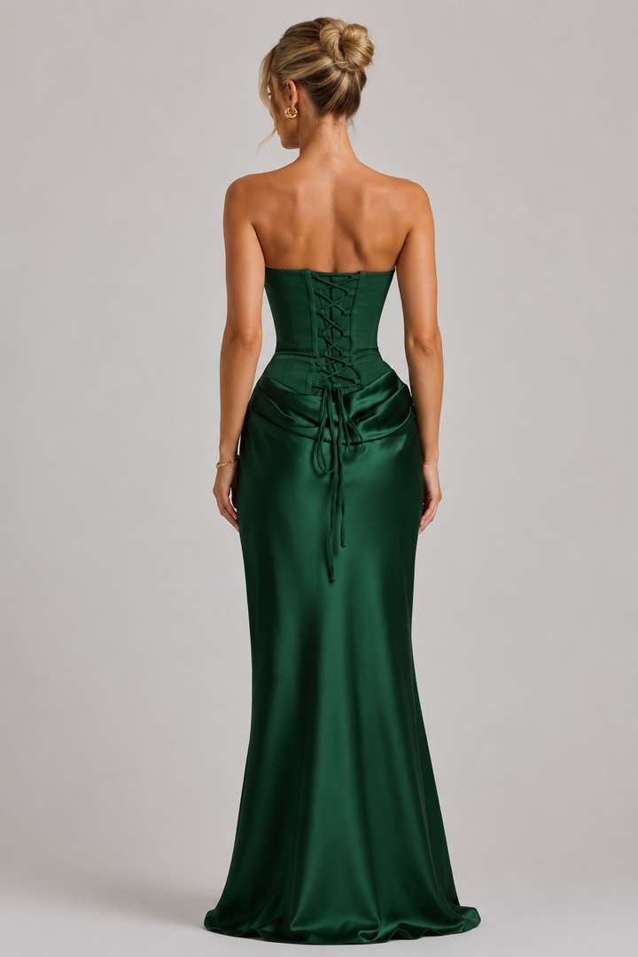 Mirabella | Corset Satin Bodycon Maxi Dress Wedding Guest