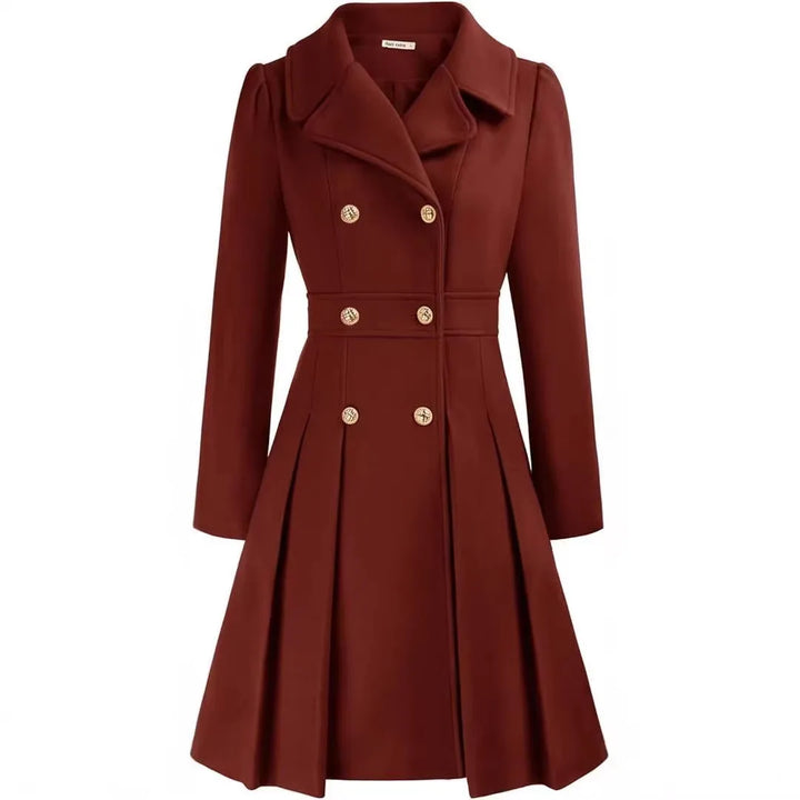 Wellington Winter Swing Coat for Women Double Breasted Flared