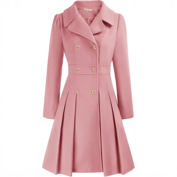Wellington Winter Swing Coat for Women Double Breasted Flared