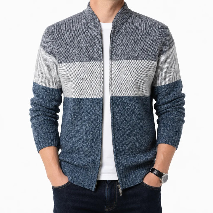 Men’s Colorblock Knit Jacket for Everyday Wear