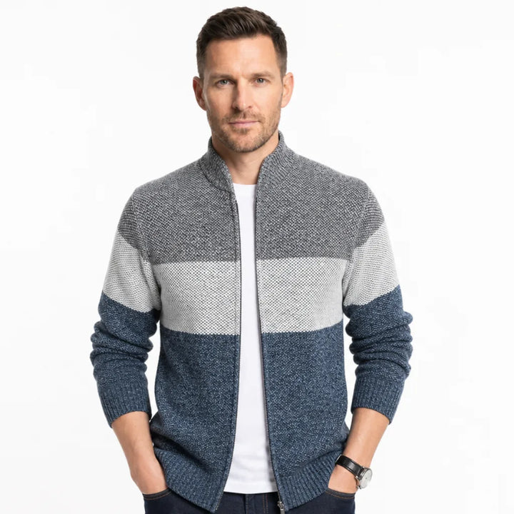 Men’s Colorblock Knit Jacket for Everyday Wear