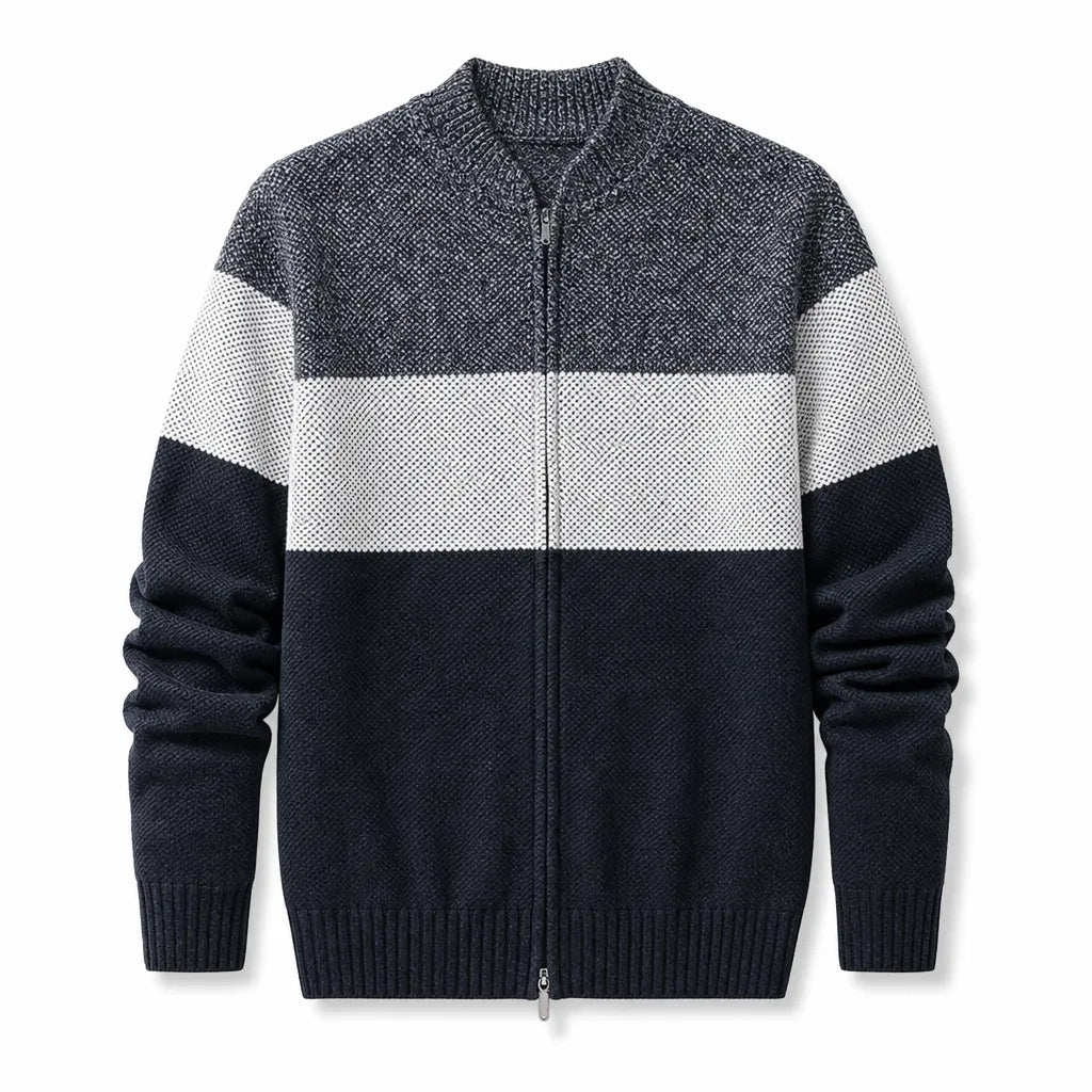 Men’s Colorblock Knit Jacket for Everyday Wear