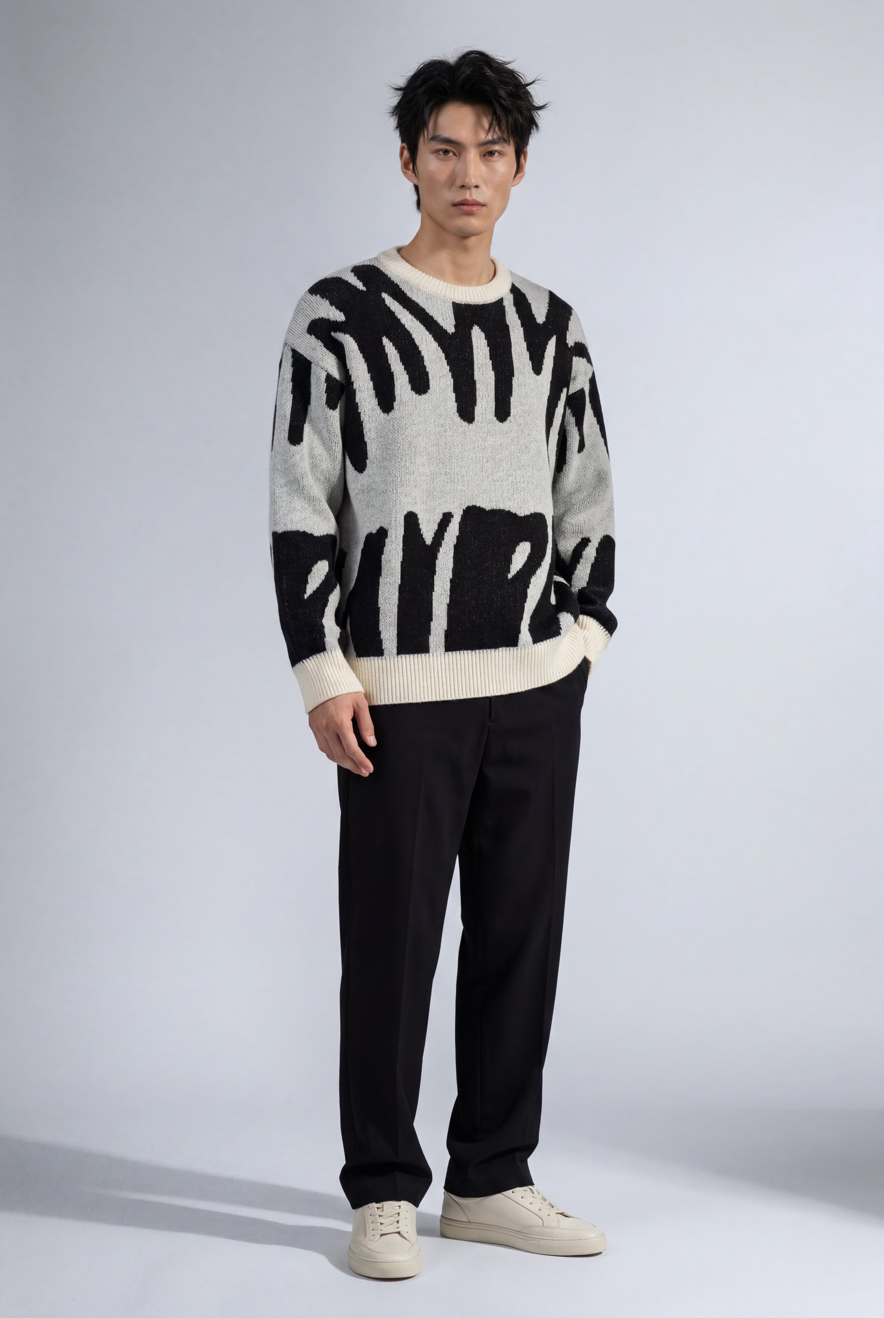 James Abstract Intarsia Jumper Luxe