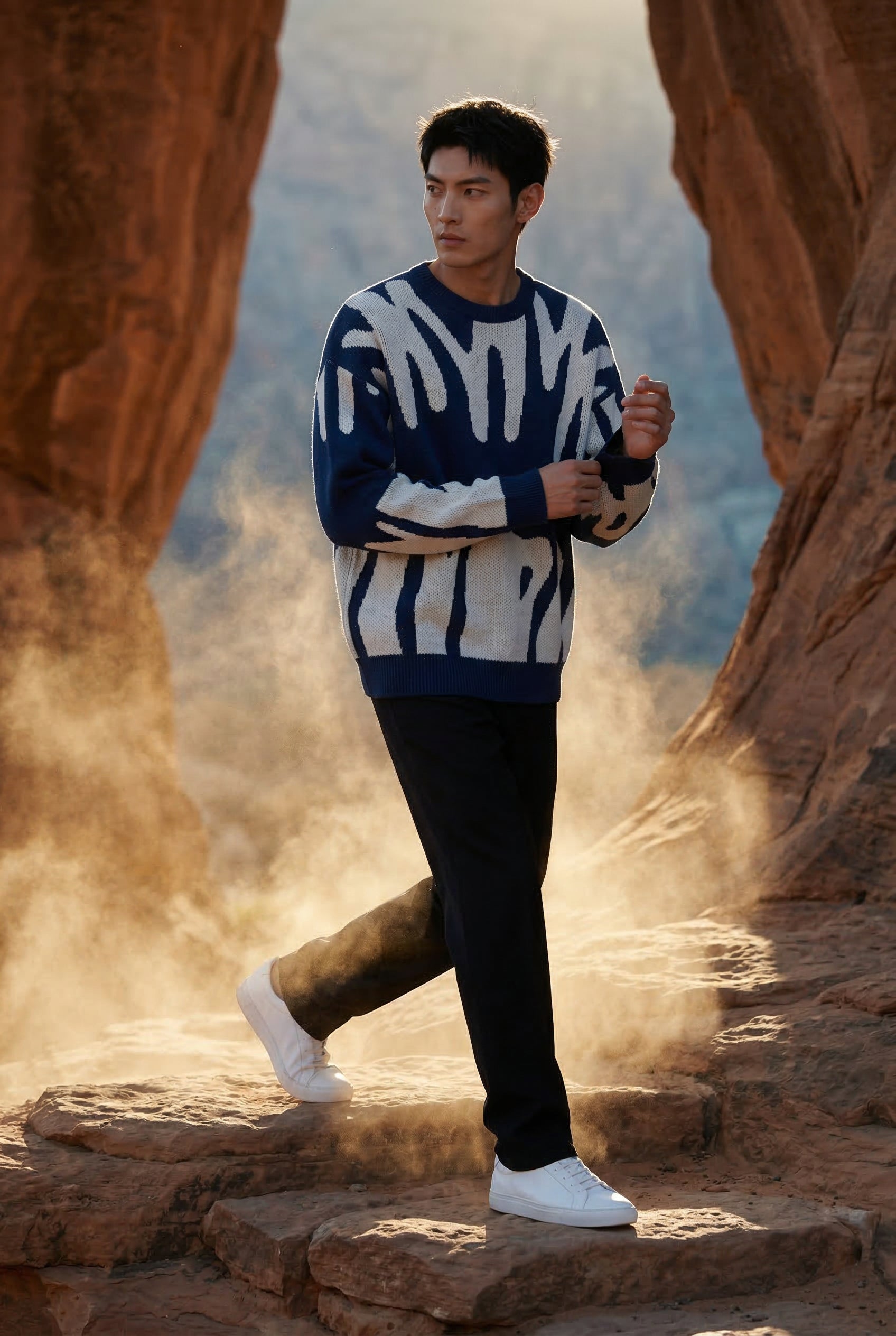 James Abstract Intarsia Jumper Luxe
