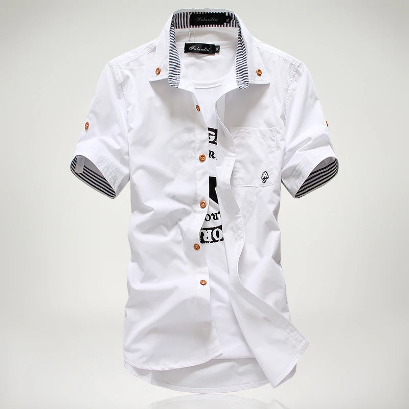 Men's Cotton Button-Up Shirt – Lightweight & Breathable