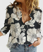 Winifred | Women's V-Neck Button Down Long Sleeve Blouse