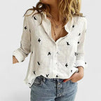 Winifred | Women's V-Neck Button Down Long Sleeve Blouse