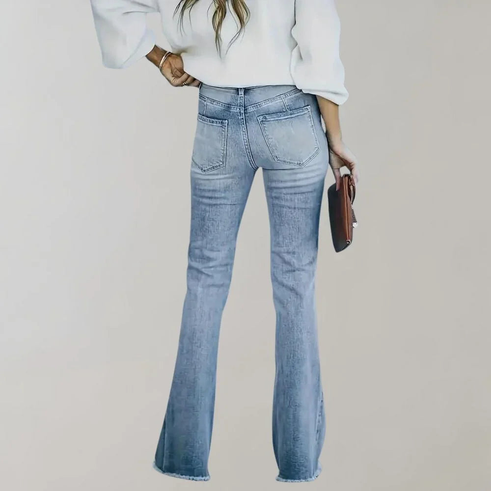 Vintage-Inspired Comfort Stretch Flare Jeans