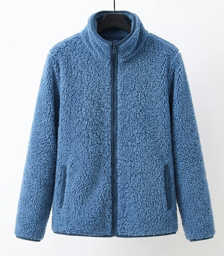 Winter Sherpa Teddy Fleece Jacket Women Zip Up Stand Collar Coat