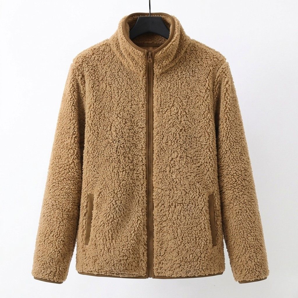 Winter Sherpa Teddy Fleece Jacket Women Zip Up Stand Collar Coat