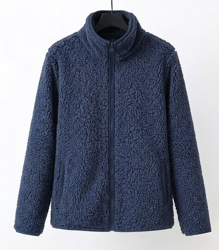 Winter Sherpa Teddy Fleece Jacket Women Zip Up Stand Collar Coat