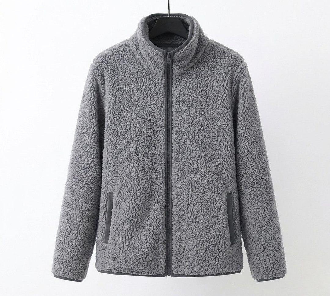 Winter Sherpa Teddy Fleece Jacket Women Zip Up Stand Collar Coat