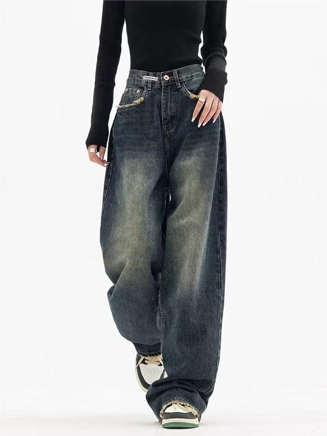 Vintage Wash Baggy Boyfriend Jeans