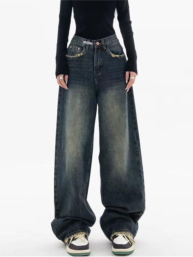 Vintage Wash Baggy Boyfriend Jeans