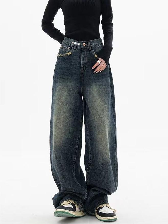 Vintage Wash Baggy Boyfriend Jeans