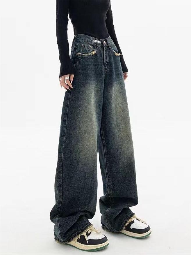 Vintage Wash Baggy Boyfriend Jeans