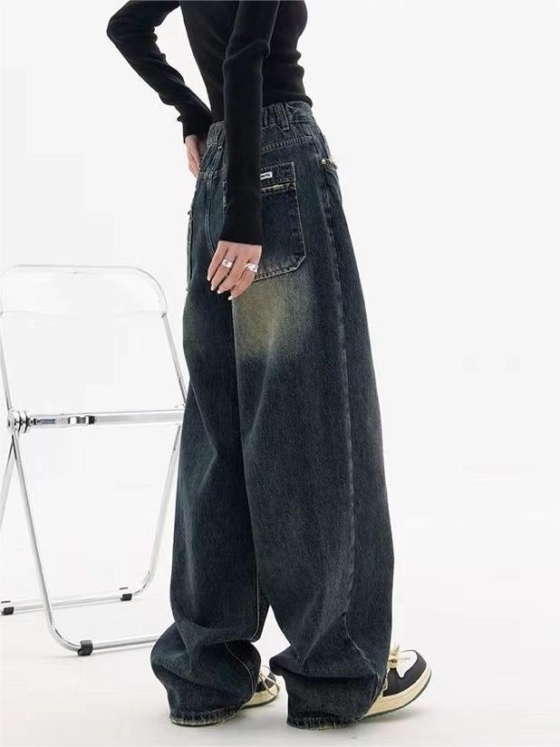 Vintage Wash Baggy Boyfriend Jeans