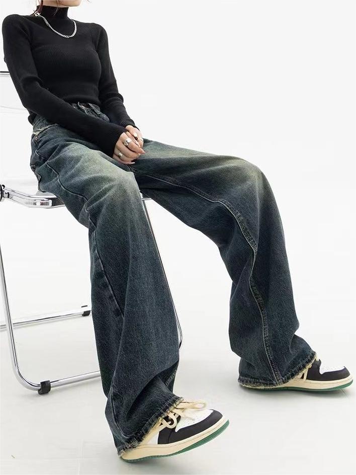 Vintage Wash Baggy Boyfriend Jeans
