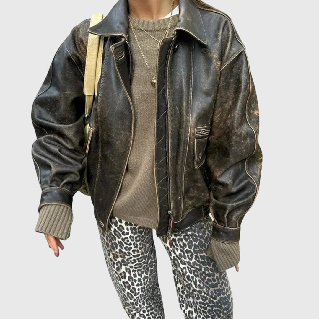 Leopard Print High-Waisted Straight-Leg Jeans