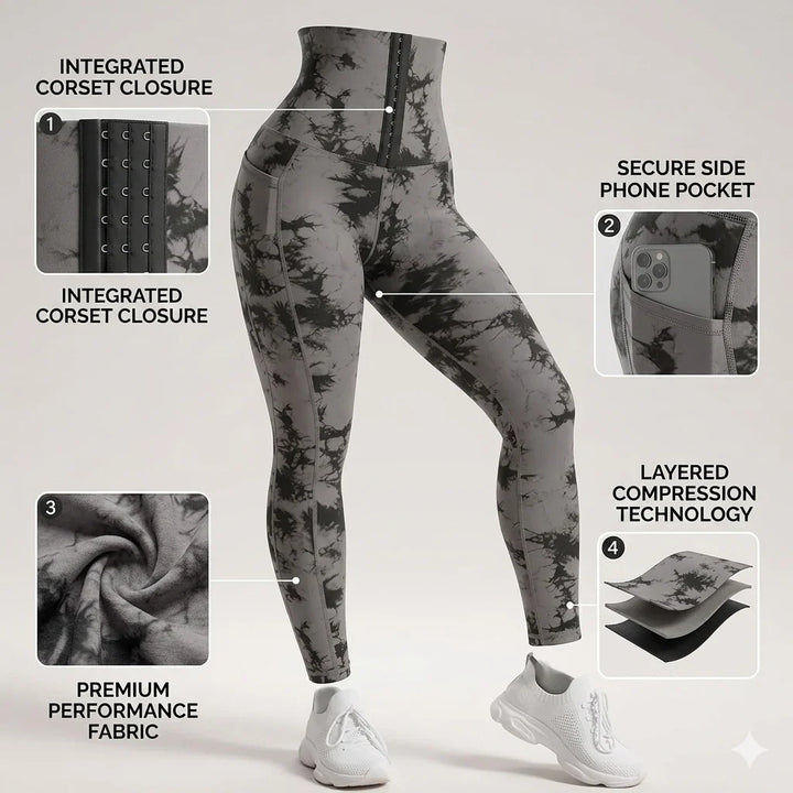 All Season Corset Leggings Women High Waisted Hook Eye Gym Leggings