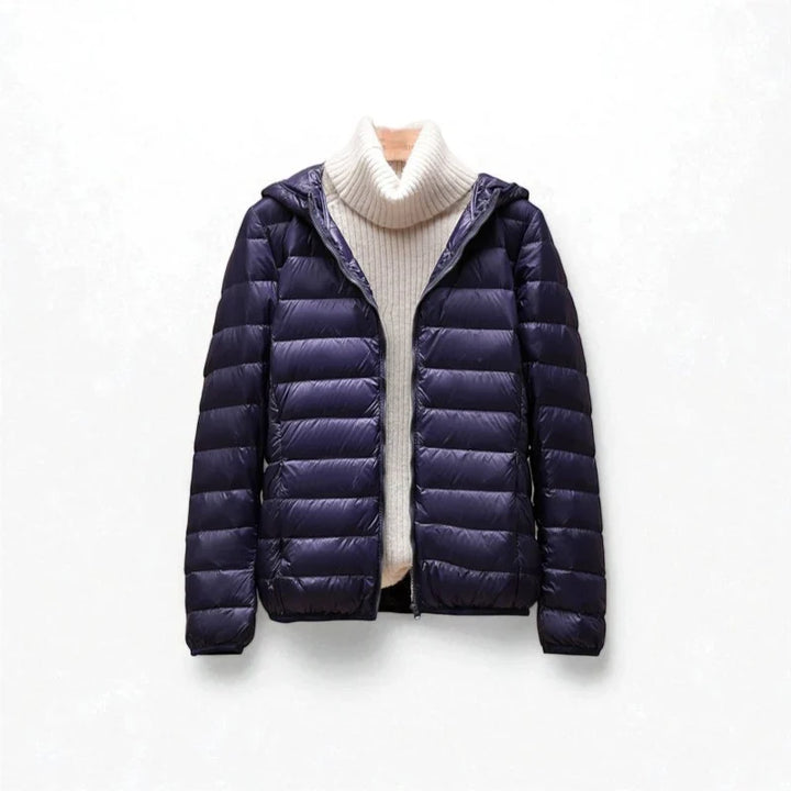 Winter Lightweight Puffer Jacket Women Hooded Zip Front Coat