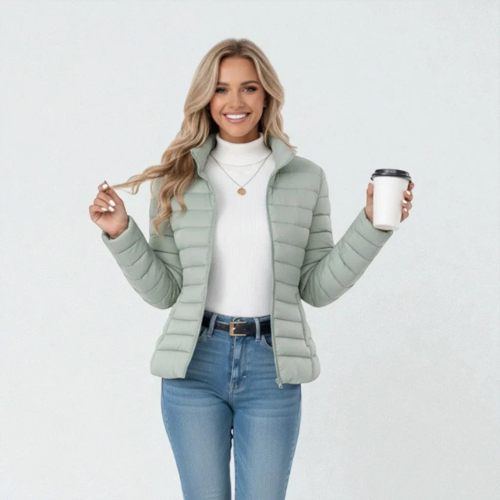 Winter Lightweight Puffer Jacket Women Quilted Zip Up