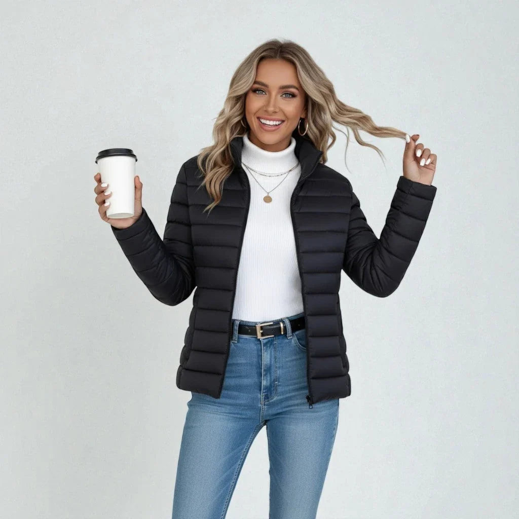 Winter Lightweight Puffer Jacket Women Quilted Zip Up