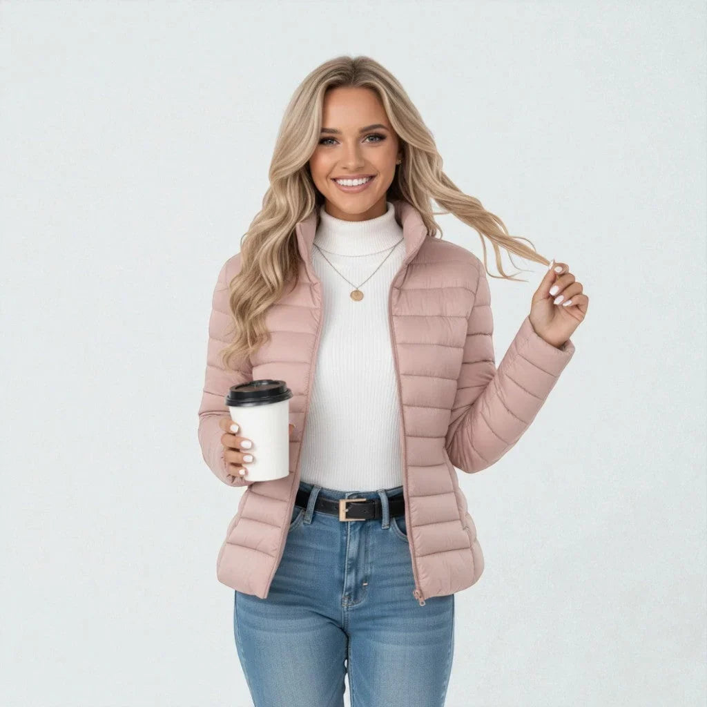 Winter Lightweight Puffer Jacket Women Quilted Zip Up