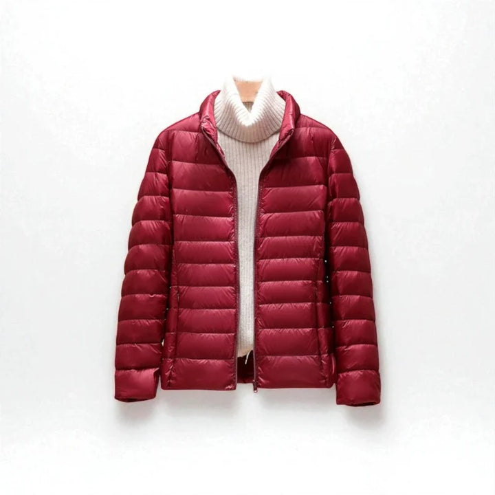 Winter Lightweight Puffer Jacket Women Zip Front High Collar