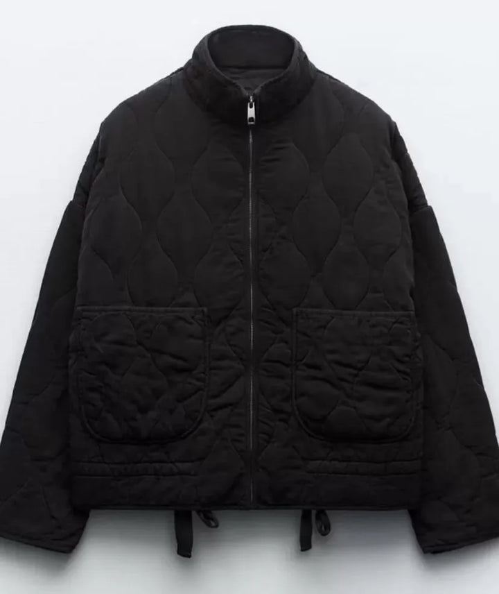 Winter Quilted Cotton Jacket Women Vintage Stand Collar