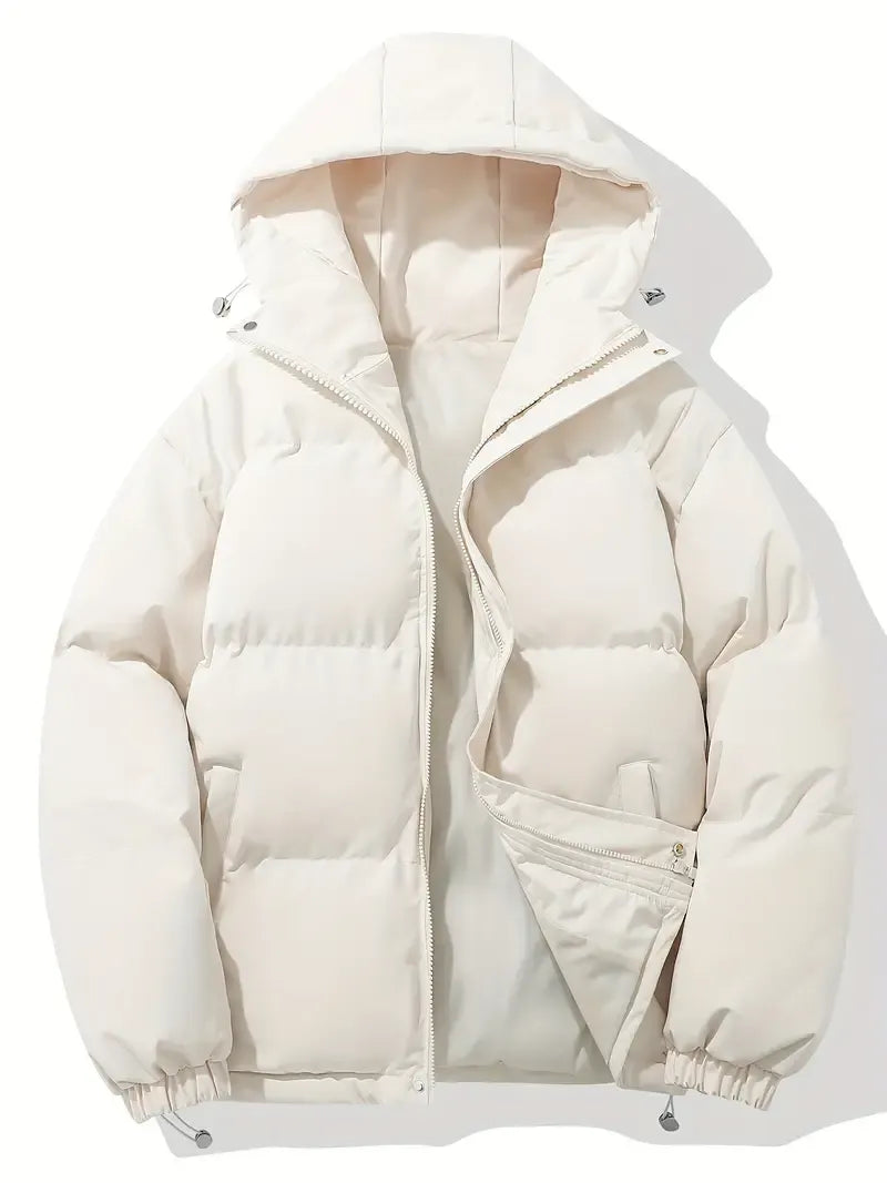 Winter Oversized Puffer Jacket Women Quilted Hooded Zip Coat