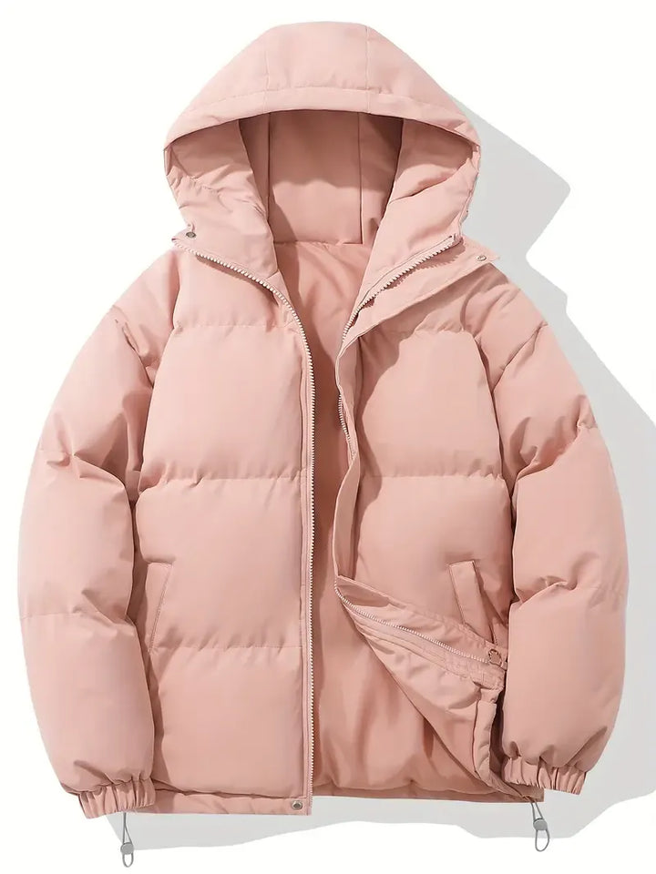 Winter Oversized Puffer Jacket Women Quilted Hooded Zip Coat