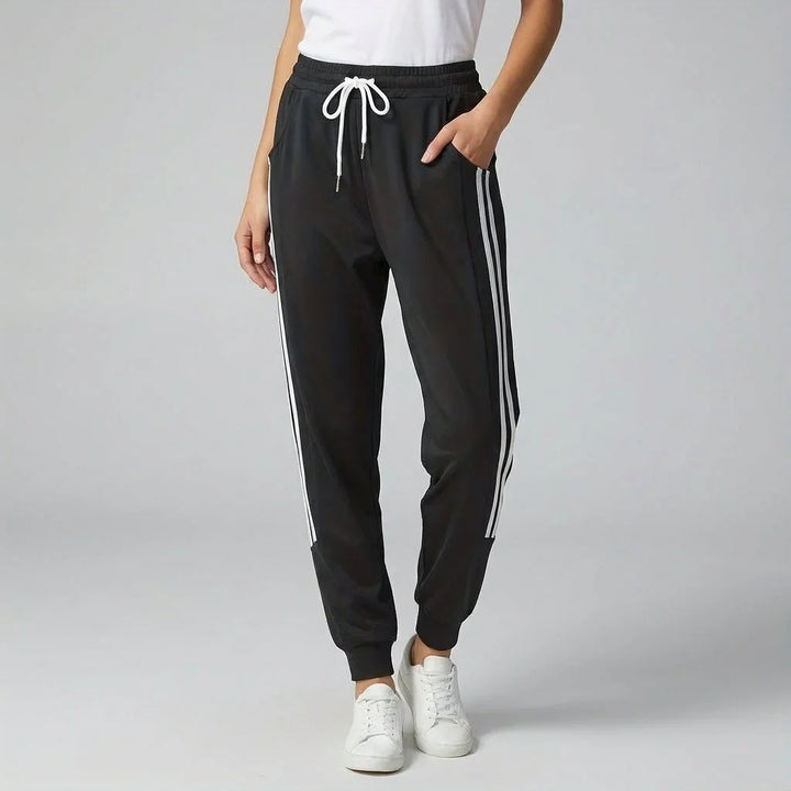 Autumn Sweatpants Women Striped Drawstring Joggers Cotton Blend