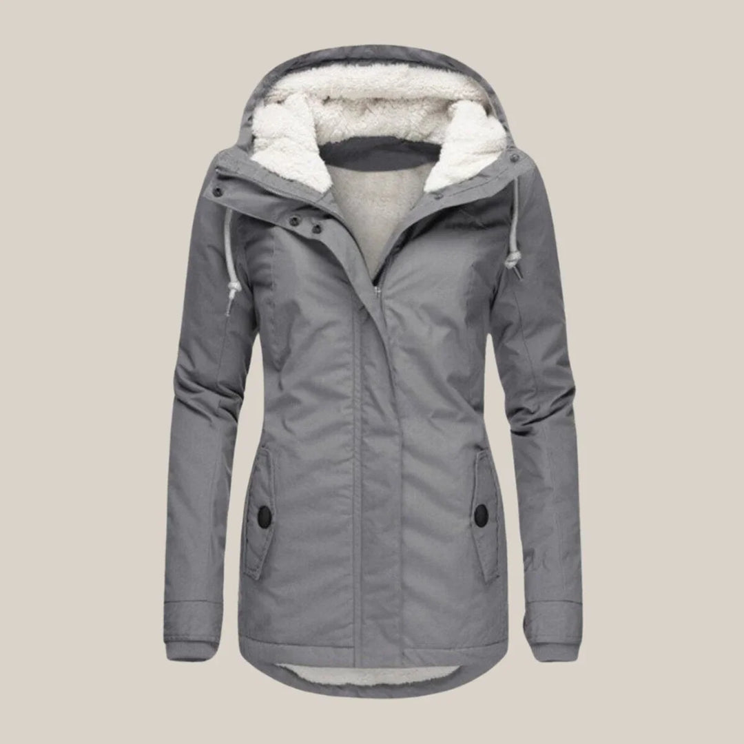 Winter Waterproof Jacket Women Sherpa Lined Hooded Quilted Coat