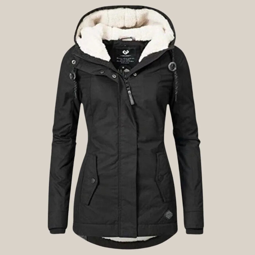 Winter Waterproof Jacket Women Sherpa Lined Hooded Quilted Coat