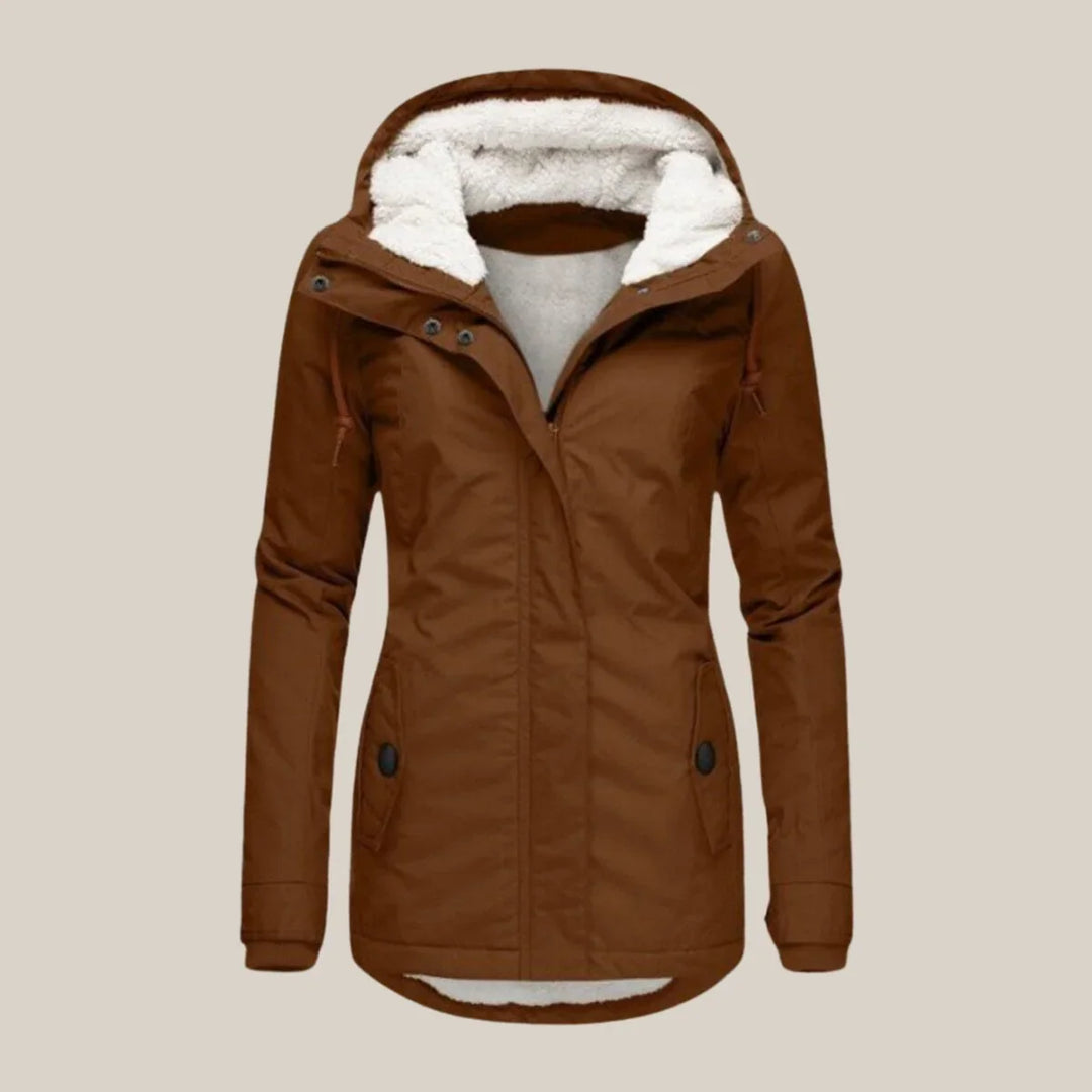 Winter Waterproof Jacket Women Sherpa Lined Hooded Quilted Coat