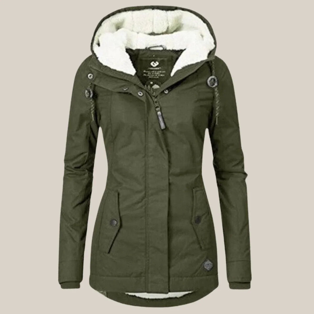 Winter Waterproof Jacket Women Sherpa Lined Hooded Quilted Coat