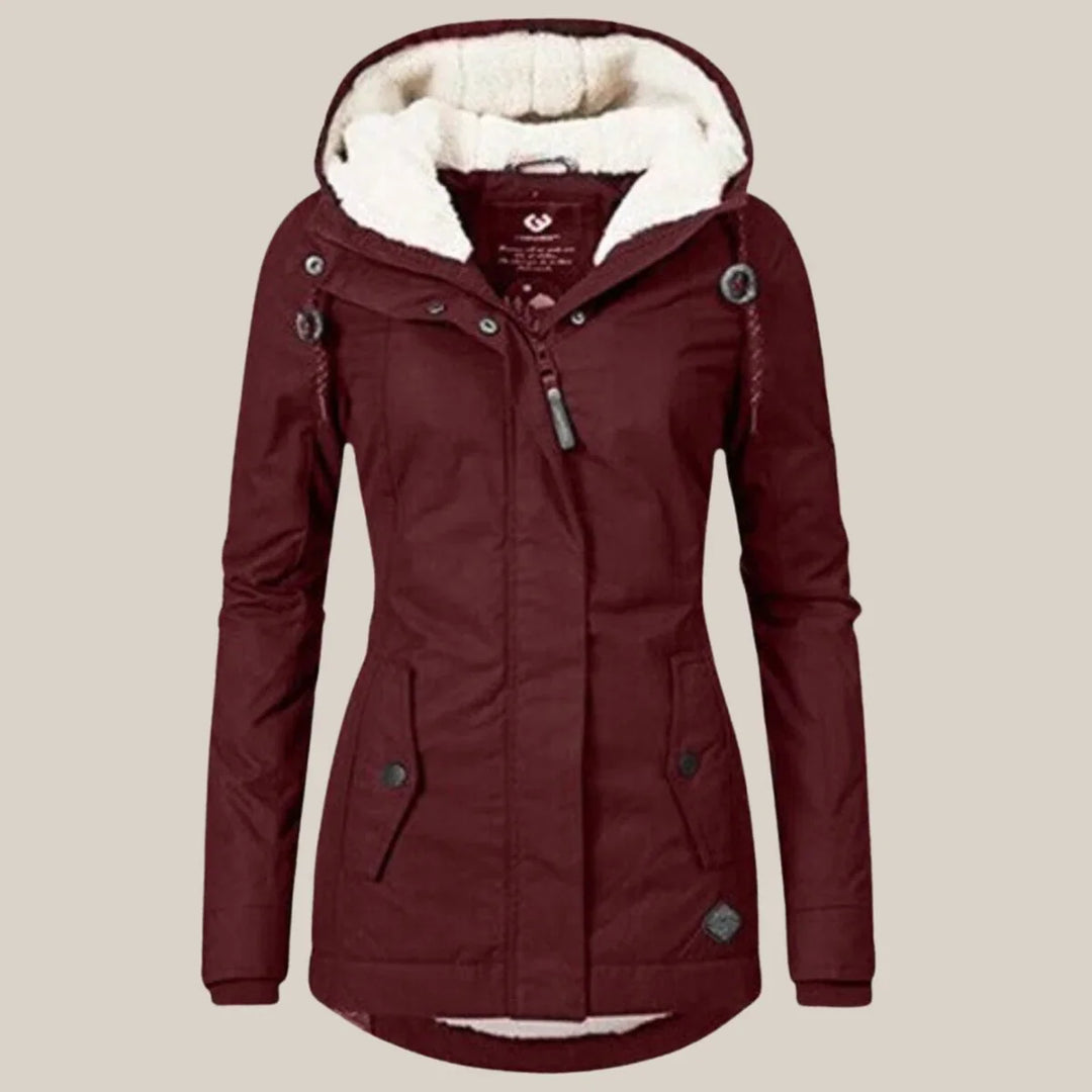 Winter Waterproof Jacket Women Sherpa Lined Hooded Quilted Coat