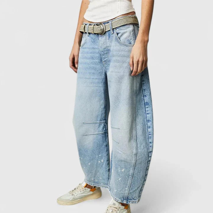 Relaxed Baggy Wide-Leg Denim Jeans
