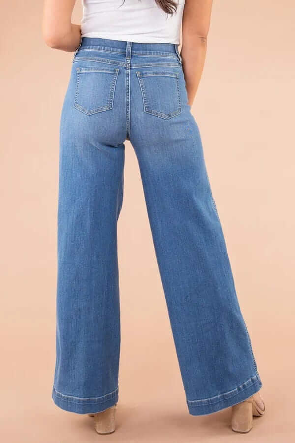 Women High-Rise Wide-Leg Denim Jeans