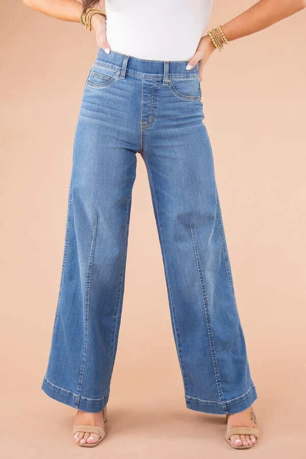 Women High-Rise Wide-Leg Denim Jeans