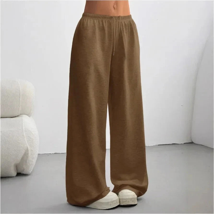 Winter Wide Leg Sweatpants Women Drawstring Waist Lounge Pants