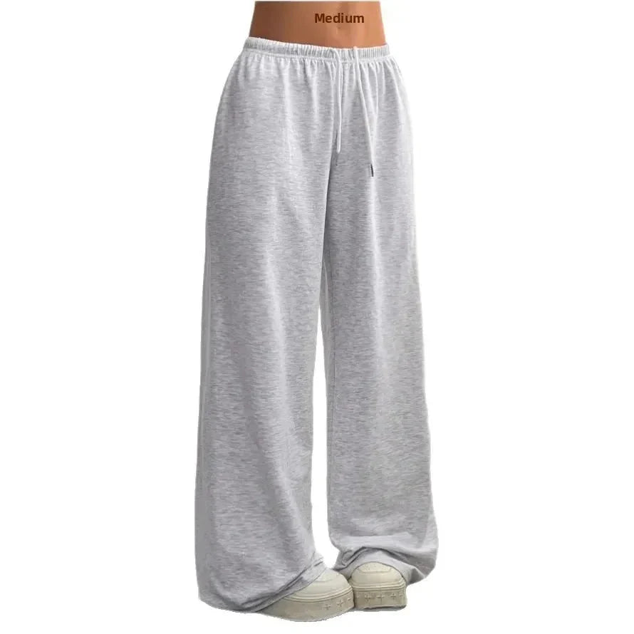 Winter Wide Leg Sweatpants Women Drawstring Waist Lounge Pants
