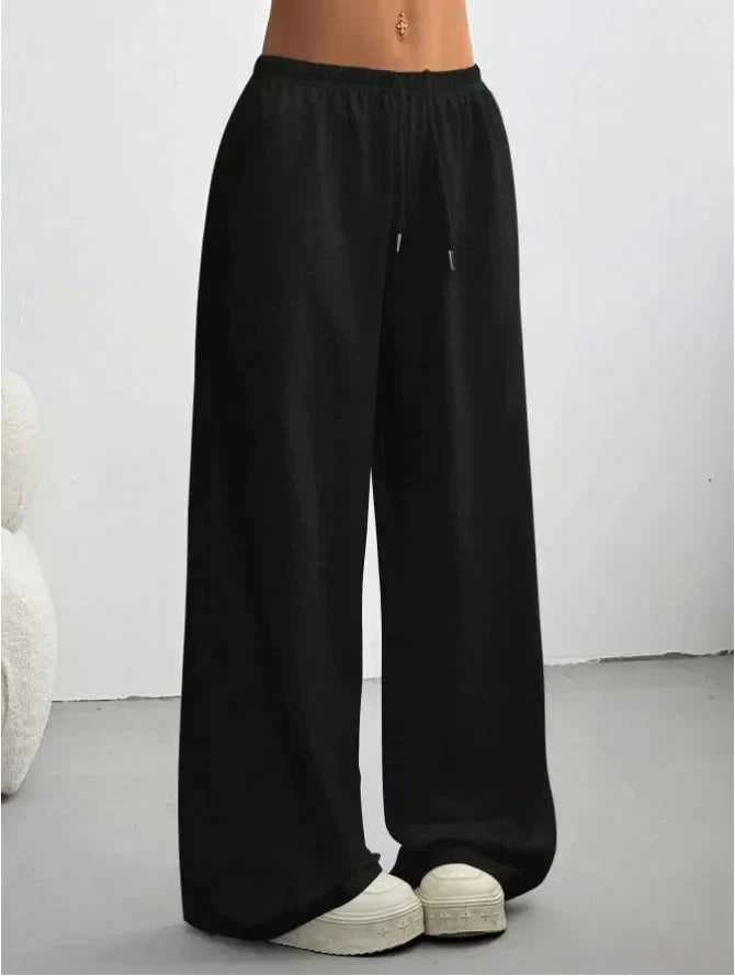 Winter Wide Leg Sweatpants Women Drawstring Waist Lounge Pants