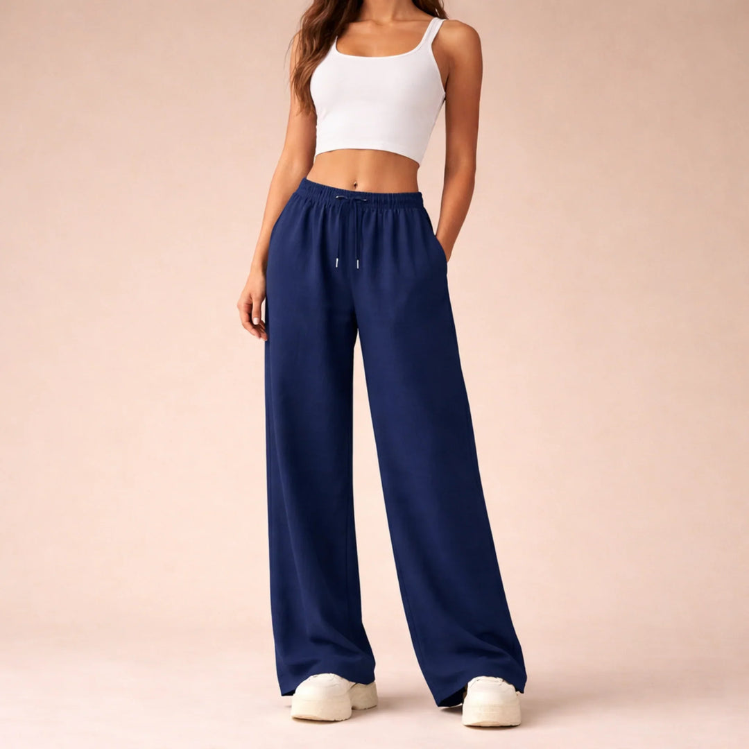 Winter Wide Leg Sweatpants Women Drawstring Waist Lounge Pants