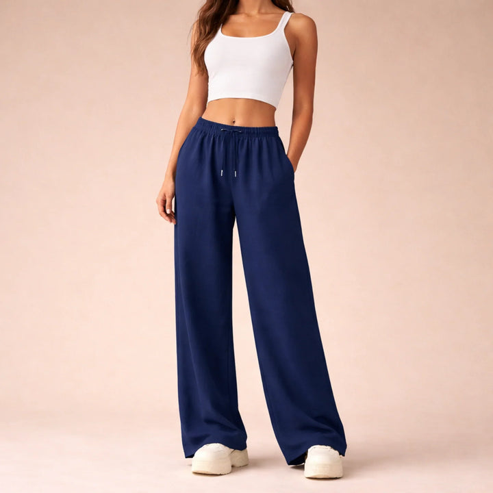 Winter Wide Leg Sweatpants Women Drawstring Waist Lounge Pants