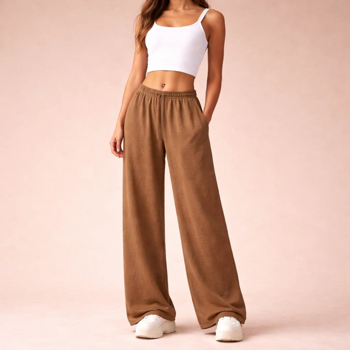 Winter Wide Leg Sweatpants Women Drawstring Waist Lounge Pants